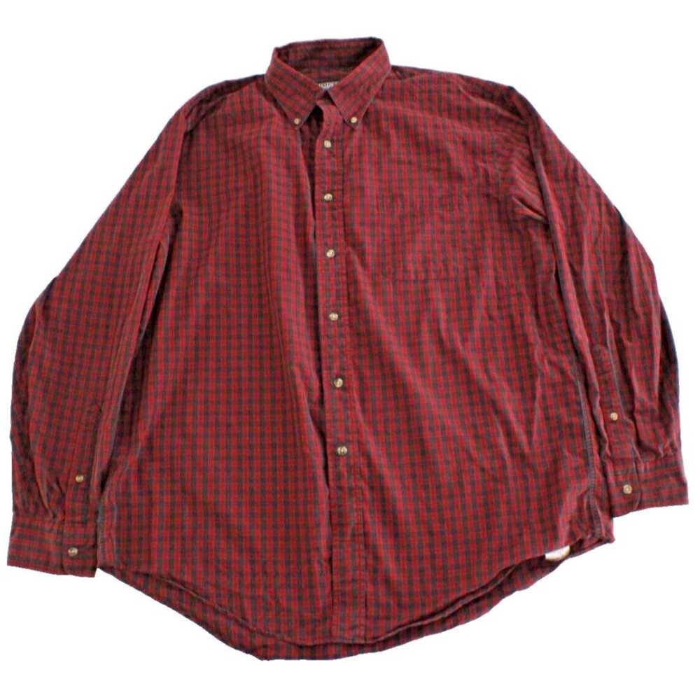 Lands' End Men's‎ Button Up Plaid Shirt Size 17-35
